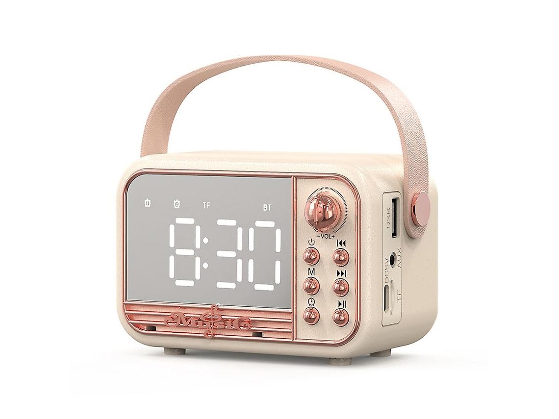 Mdug S11 Reloj Despertador Retro De Mano Con Altavoz Bluetooth (beige)