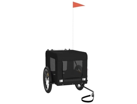Remolque de bicicleta para perros hierro y tela Oxford negro VIDAXL