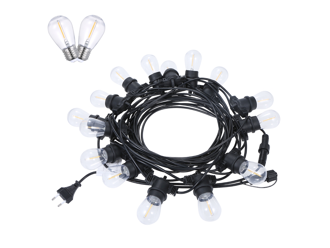 2026-luz De Cadena De Jardín Tomshine 16m 15 Enchufes Bombillas Led E27 Ip65 2700k Caliente Para Exterior Interior Fiesta Navidad