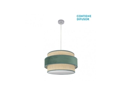 Lámpara colgante Reyes 2xe27 Cromo/Verde Natural Regx50x50 Cm Fabrilamp