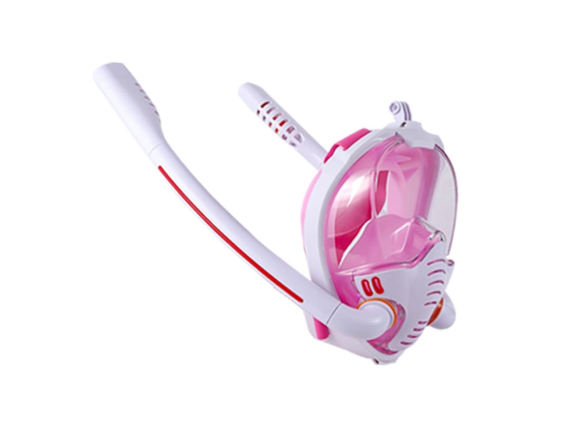 Máscara de buceo integral Hexinyigjly con soporte para cámara extraíble y visión panorámica de 180° – Talla S/M Rosa