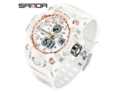 Reloj Deportivo Multifuncional Luminoso, Moderno Y Elegante (blanco Y Oro Rosa mujer)