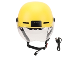 Casco De Bicicleta Inteligente Profesional Con Cámara 1080p 30fps Y Luz De Seguridad Ajustable Para Adultos Hombre Mujer Amarillo