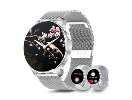 Smartwatch CHRONUS de 1.32'' con Pantalla táctil Monitor de Fitness Plata