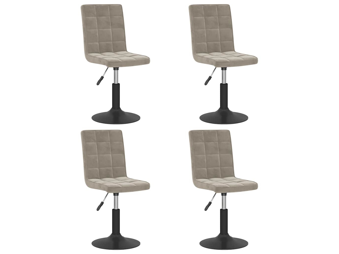 Maison Exclusive - Sillas De Comedor Giratorias 4 Uds De Terciopelo Gris Claro