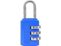 Candado De Combinación De 3 Dígitos Fácil De Configurar, Sin Llave, Para Mini Cajas, Maletas Y Bolsos. Color Azul.