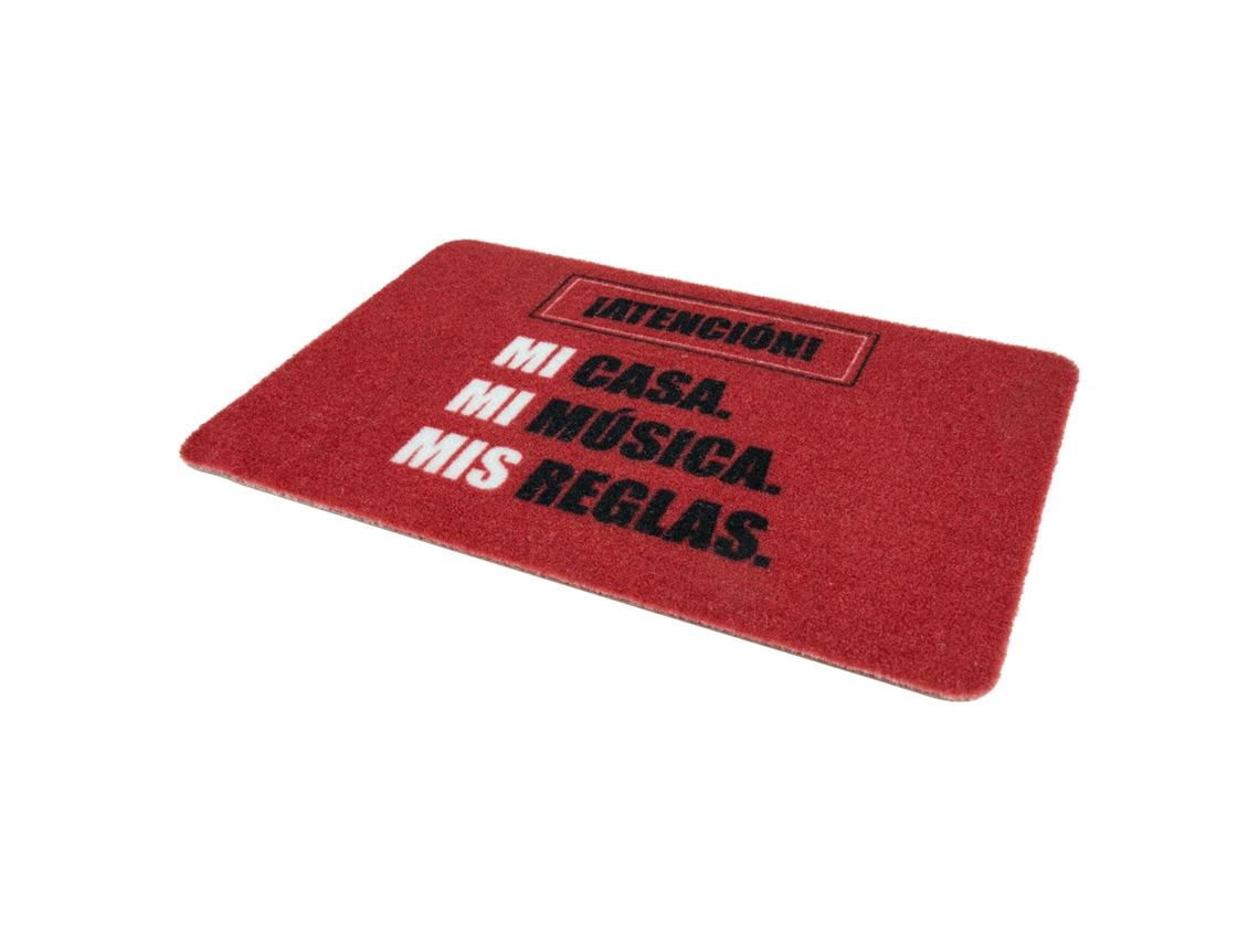 Alfombra de Entrada COFAN Felpudo Entrada Casa Interior Antideslizante Felpudos Originales Reglas PVC Rojo (40x60cm)
