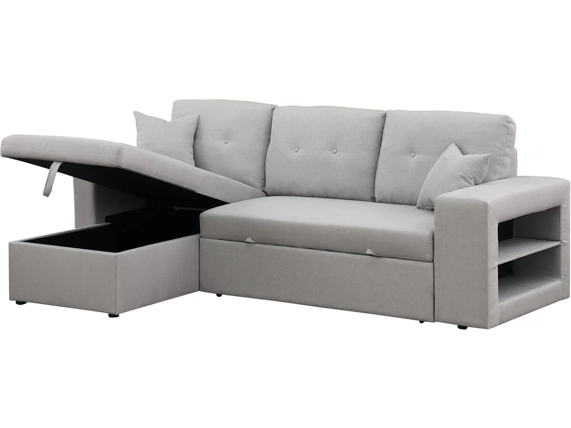 Sofá cama esquinero/reversible "Axel" - 3 plazas - Gris claro