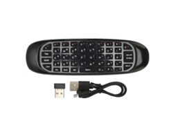 Controle Remoto Aéreo Com Receptor Usb Mouse Teclado Qwerty Plug And Play Para Tv Pc Reprodutor De Mídia
