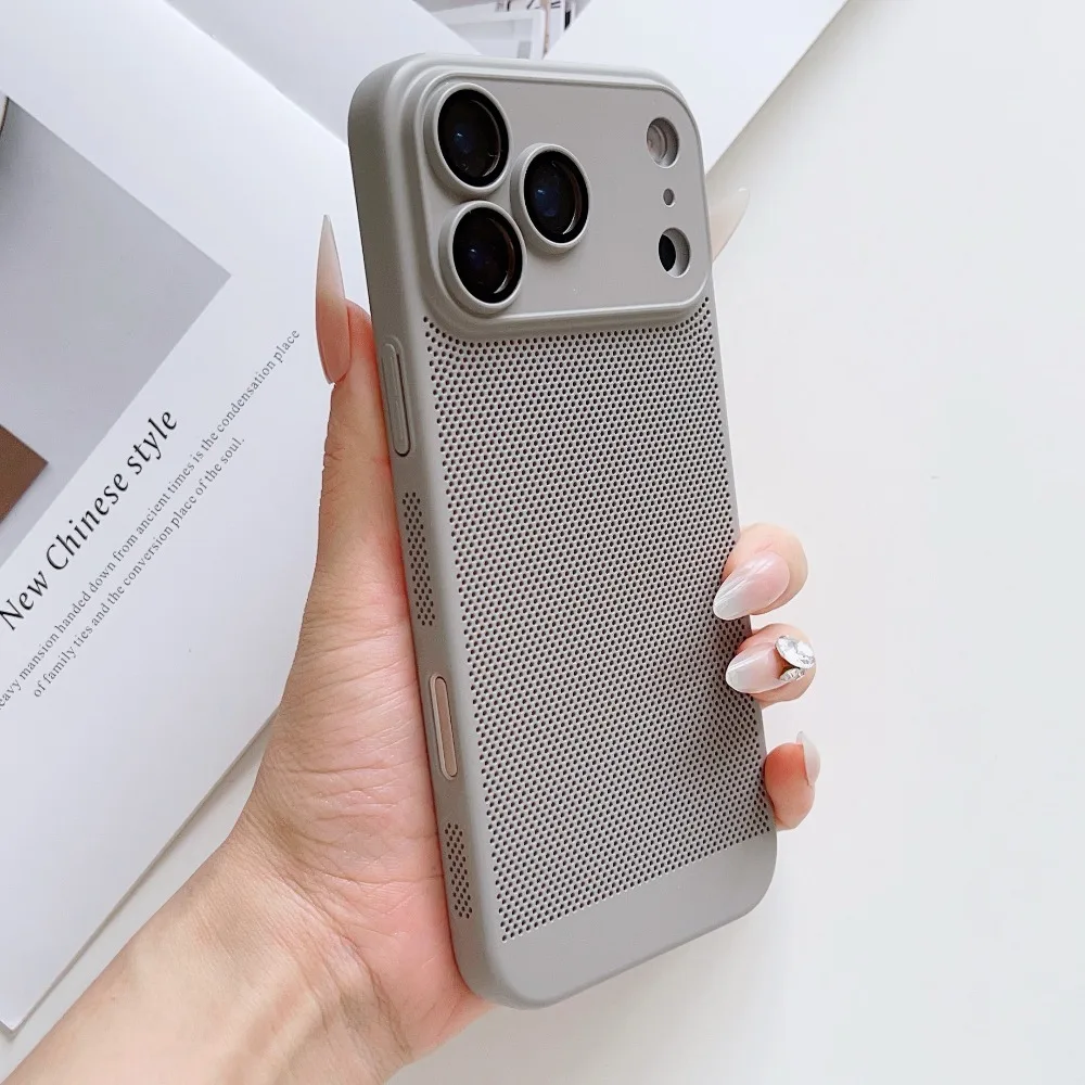 (iphone 13 Pro Max Gris) Funda Original Ultrafina Disipadora De Calor Para Iphone, Funda Protectora Transpirable.