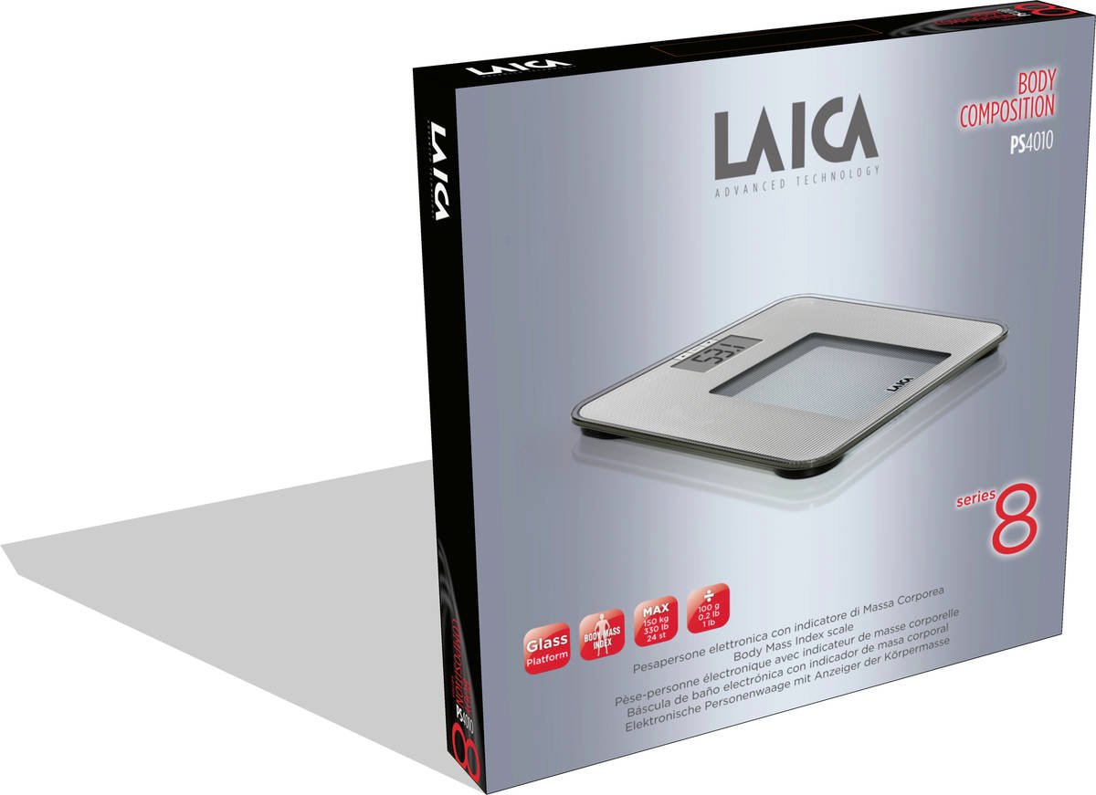Bascula Baño Ps4010 laica de analizadora plata gran display lcd calcula ps4010s peso 150 kg color gris