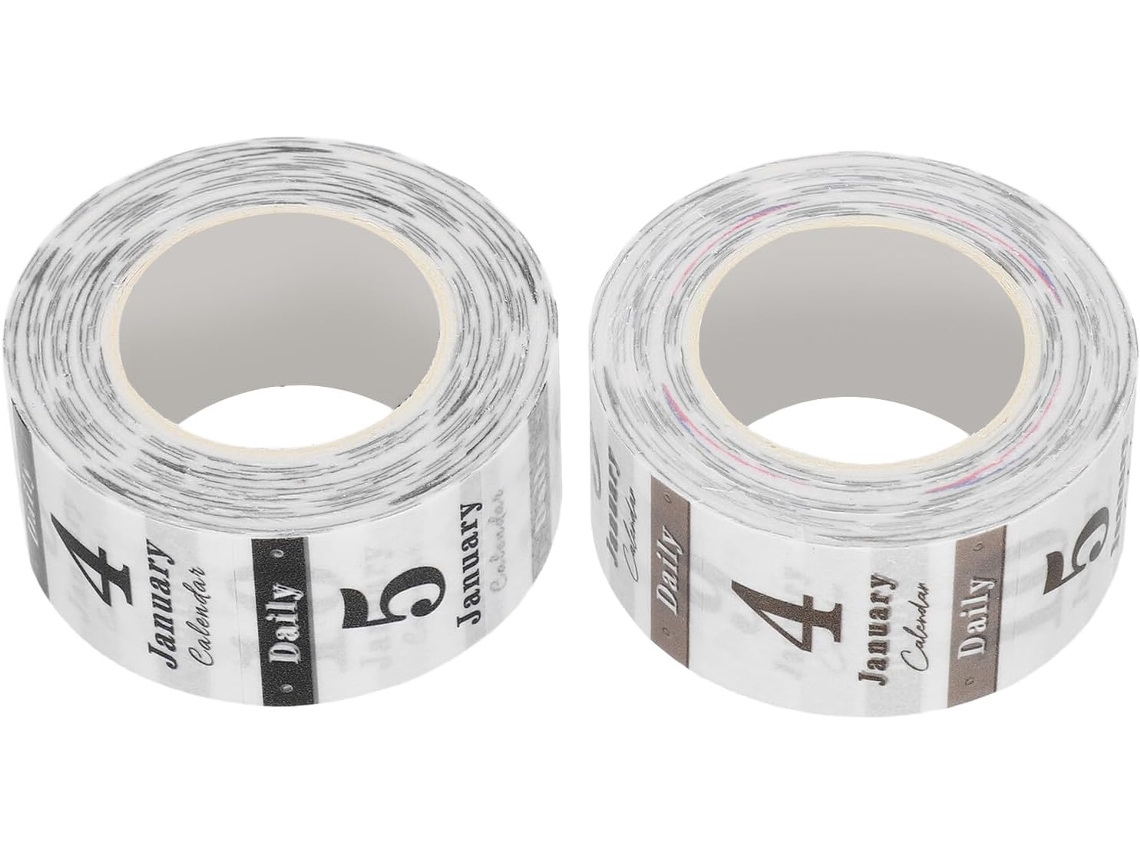 2 Rollos De Pegatinas De Fechas Para Agenda Diaria, Calendario De Escritorio