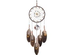 2026-dreamcatcher Arbol De La Vida Marron Artesanal Plumas Decoracion Pared Dormitorio Regalo 15cm
