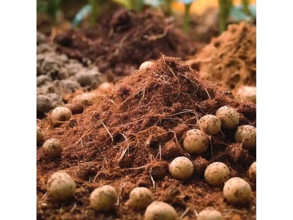 Sustrato hidropónico | 70 g de fibra de coco, 30 g de cáscara de arroz | Bolsa de 15 l | Vetonek