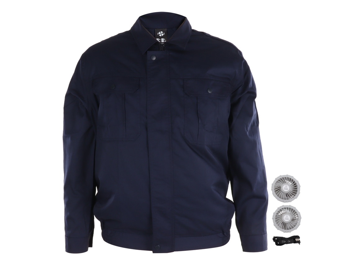 Chaqueta Con Ventilador De Refrigeración, Protección Uv, Ropa De Trabajo Con Control Climático, Xl, Azul Oscuro.