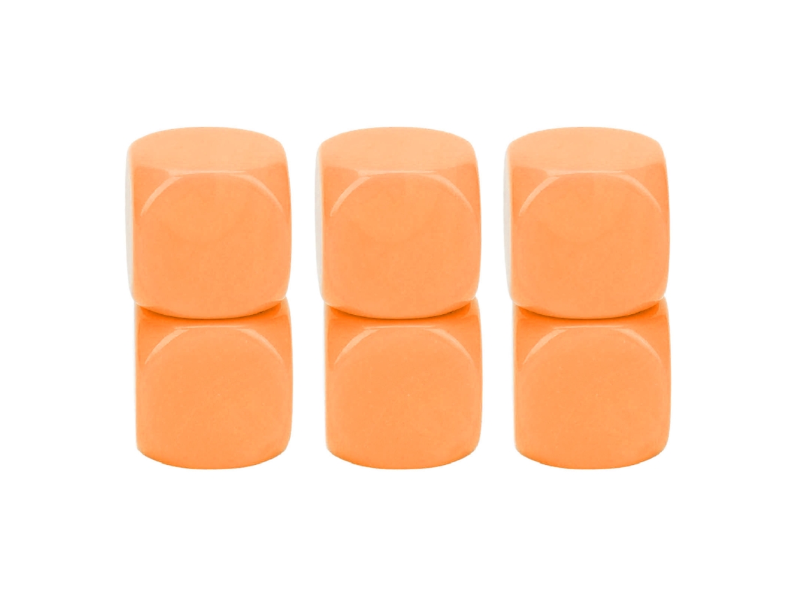 2026-6 Piezas Set De Dados Grandes De Plástico Con Esquinas Redondeadas Impermeables Caras Lisas Para Fiesta Diy Y Juegos Naranja