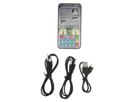 Cambiador de voz multifuncional 8 efectos de sonido portátil Mini tarjeta de sonido cambiador de voz para PC teléfonos portátiles ZMDECQNA