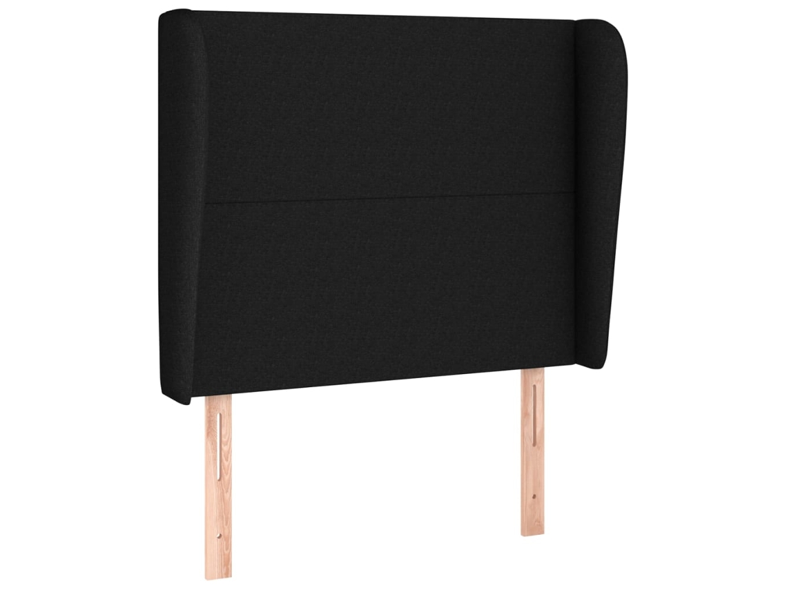 Maison Exclusive - Cabecero Con Orejas De Tela Negro 93x23x118/128 Cm