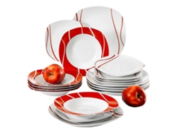 Juego de vajilla de porcelana de 18 piezas para 6 personas, diseño ecológico, 18 piezas OEM