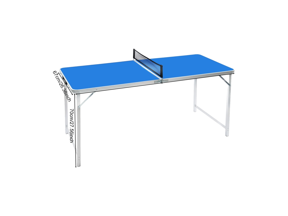 Mesa de ping-pong portátil, diseño plegable, azul marino