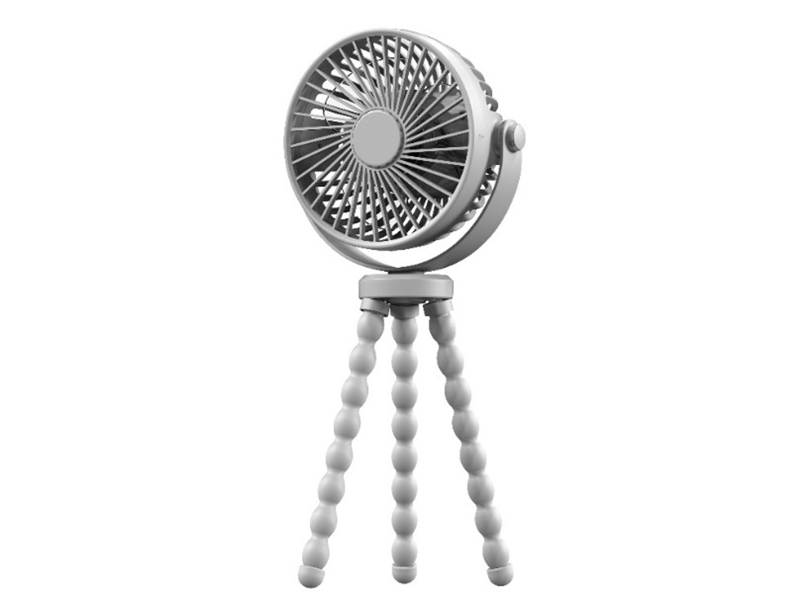 Ventilador portátil multifuncional con clip de pulpo Yuysan para cochecito de bebé, silencioso, de 5200 mAh, color gris