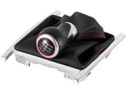 Pomo De Palanca Cambios Cuero Sintético (pu) Para Automóviles, 5/6 Velocidades, Orificio Interior 12 Mm, Base