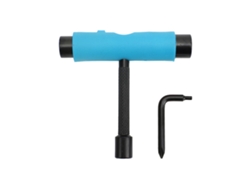 Llave Skate Tipo T Y L Con 3 Agujeros Para Mantenimiento De Placa Deslizante De Patines Y Longboards Azul