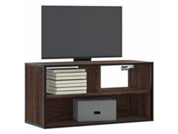 Mueble de TV | Mueble de TV | Mueble de TV 80x31x39,5cm Madera/Metal Derivado Roble Marrón