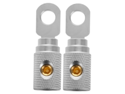 Lot De 2 Connecteurs De Borne De Alimentación Auto 4ga En Cuivre Pur Plaque Nickel, Anneaux A Vis