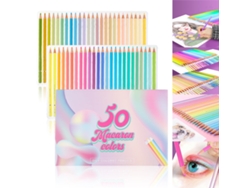Lápices de colores premium para adultos, serie Artist, grafito suave, colores brillantes, 50 piezas, color Siurn