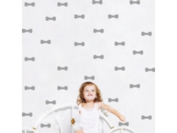 Adhesivo de pared de lazo, decoración para habitación infantil (blanco) Kofihety