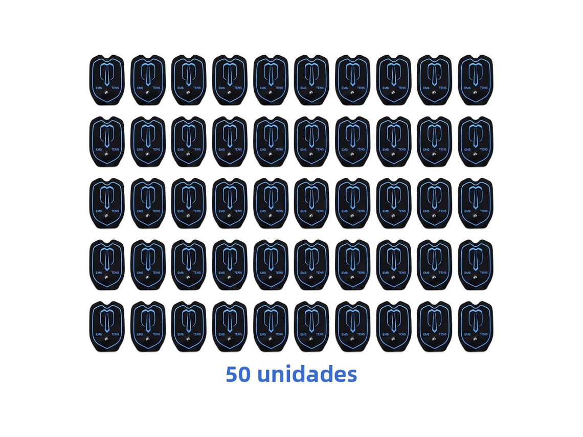 (50 Piezas) Almohadillas De Electrodos Tens Con Gel Conductor Estimulador Muscular De Pulso Terapéutico Compex