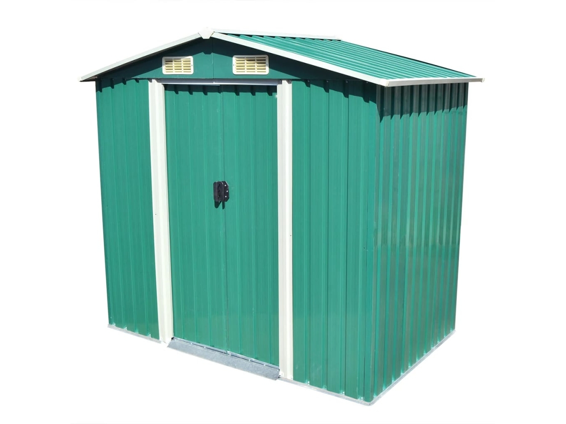 Cobertizo VIDAXL Verde Acero (204x132x186 cm)