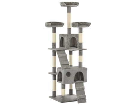 vidaXL Rascador para gatos con poste rascador de sisal 170 cm gris
