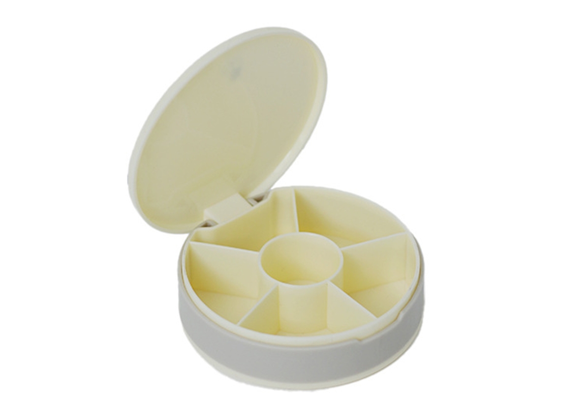Pastillero Redondo Portátil Con 6 Compartimentos Y Cierre A Presión Antioxidante Para Pastillas Pequeñas.