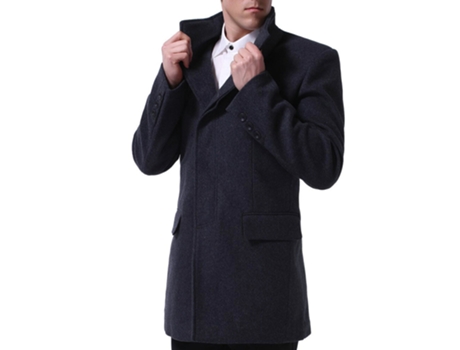 Chaqueta de Hombre ALLTHEMEN Winter Business Slim Fit Lana Gris (2XL)
