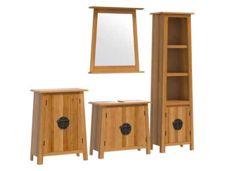 Conjunto 4 de muebles de baño VIDAXL madera maciza de pino