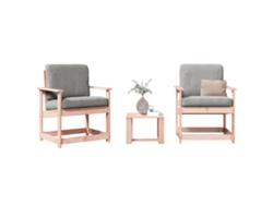 Conjunto de salón de jardín de 2 piezas en madera maciza Douglas Dkd Home Decor