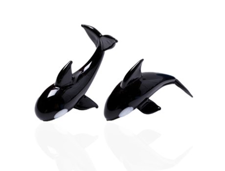 2 uds. figuritas de ballenas pequeñas sopladas a mano arte de cristal animales marinos estante para palillos regalo decoración de pecera para el ho...