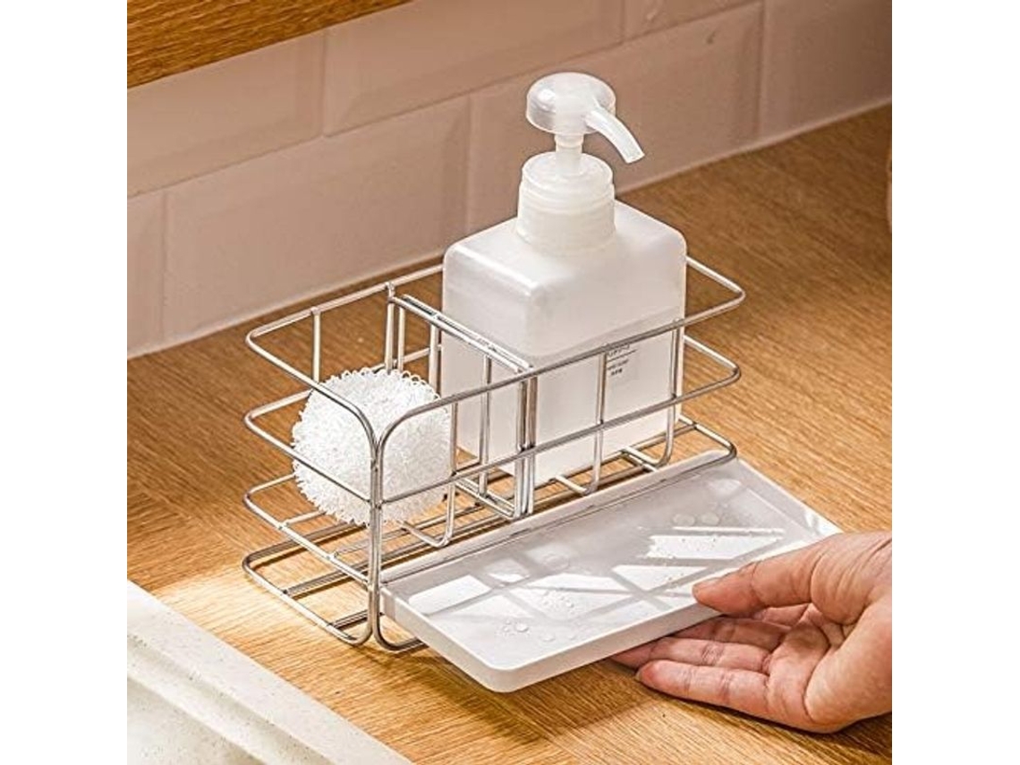 Soporte Para Esponjas De Fregadero De Acero Inoxidable 304 Con Estante Extraíble Para La Organización De La Cocina.