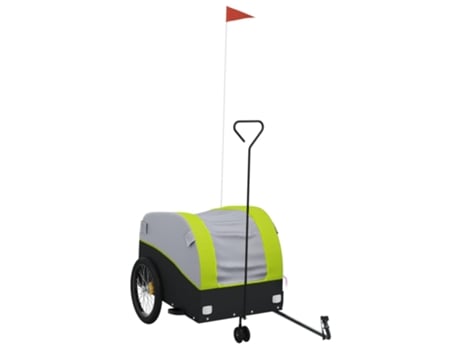 Remolque para bicicleta hierro VIDAXL negro y verde (45 kg)