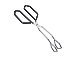 Pinzas de cocina largas, multiusos, de acero inoxidable, con tijeras para girar y manipular los alimentos.