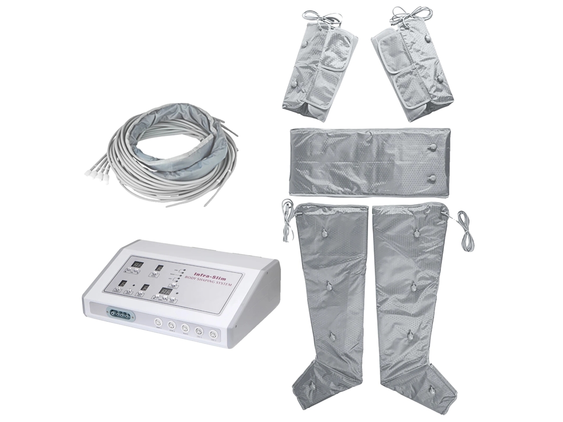 Traje adelgazante de infrarrojo lejano, calefacción ajustable, masaje de presión de aire, plata OEM