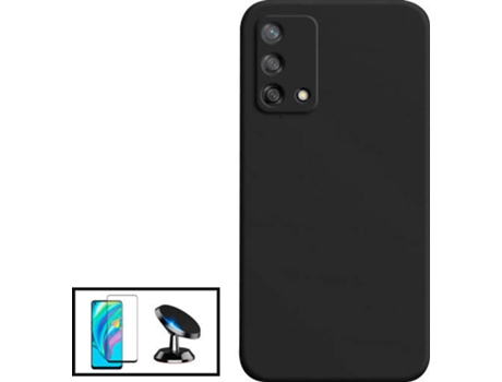 Kit Carcasa + Protector de Pantalla + Soporte Oppo Reno6 Lite GIFT4ME Negro