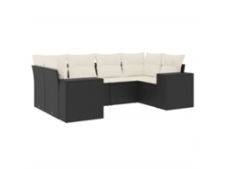 Maison Exclusive - Set De Sofás De Jardín 6 Piezas Y Cojines Ratán Sintético Negro
