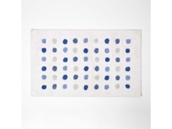 Homescapes Blue And White 100 Cotton Bath Mat Tufted Polka Dot Design, 50 X 80 Cm