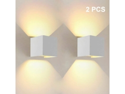 Aplique LED de pared para interiores con ángulo de enfoque ajustable, paquete de 2, blanco PRIME KANG (blanco cálido)