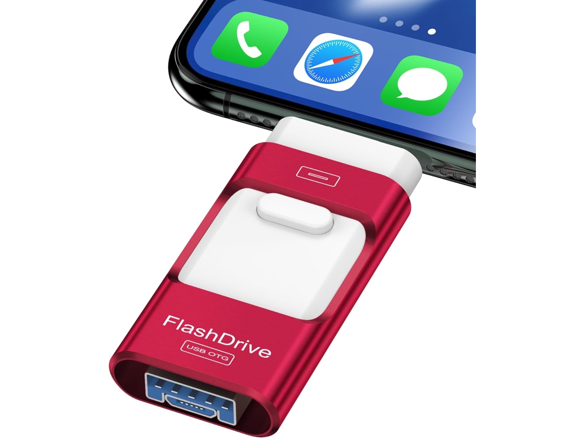 Memoria Usb 3.0 De 128 Gb Para Android Y Iphone Henten Home (roja)