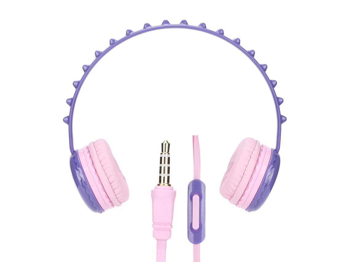 Fones De Ouvido Infantil Dinossauro Com Fio E Microfone Diadema Ajustável 3.5mm Y18