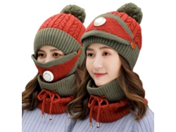 2026-set Gorro Bufanda Tejido 3 En 1 Invierno Caliente Con Forro Polar Impermeable Para Mujer Niña Ciclismo Esquí